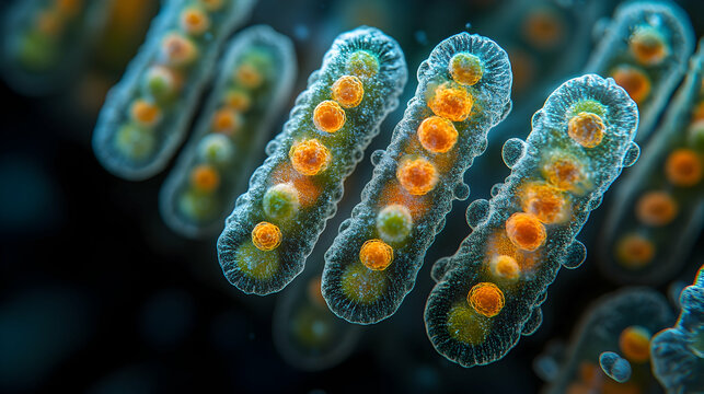Microscopic 3D Render of Cellular Structures