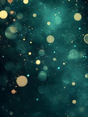 A sleek gradient from deep teal to emerald green with soft glowing orbs scattered faintly across the design. 