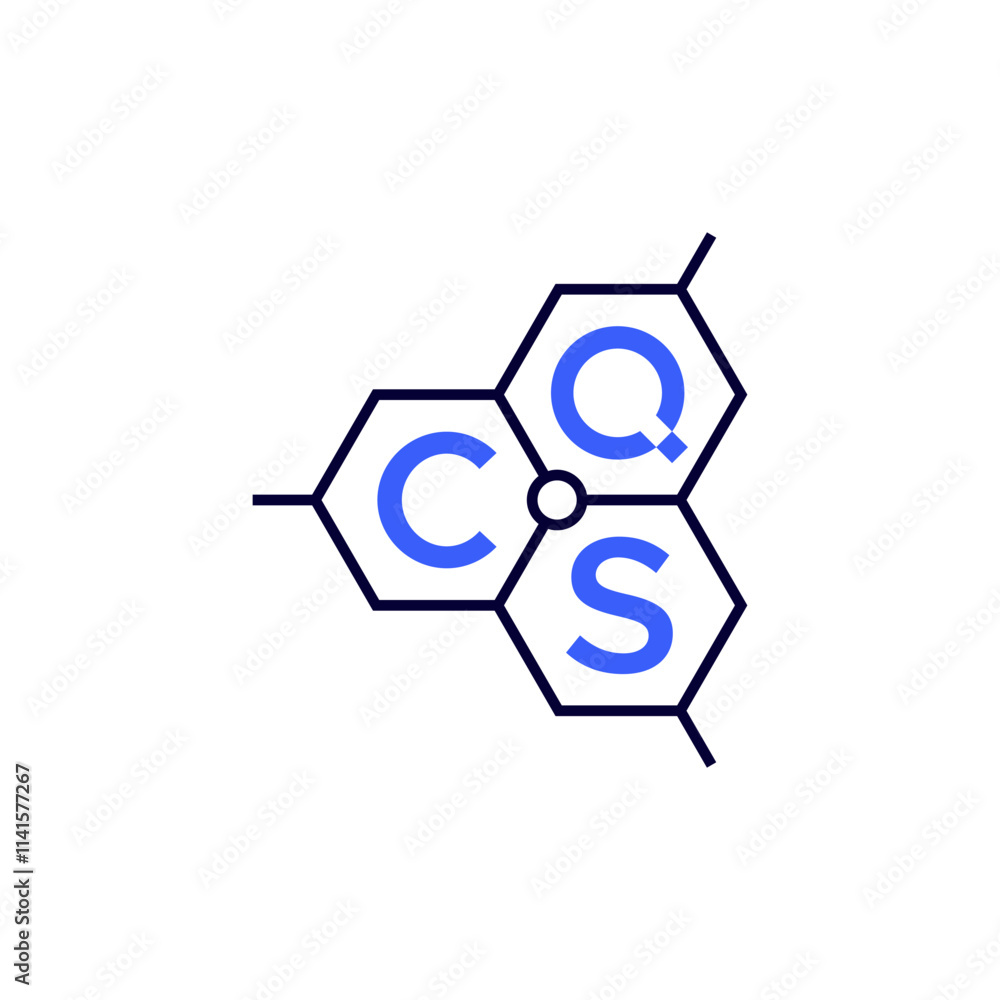 Fototapete c q s is connected by a hexagon