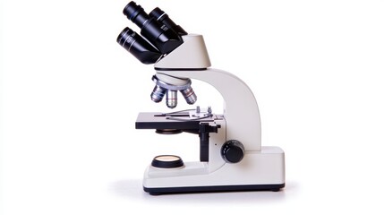 A laboratory microscope with multiple lenses, designed for examining small specimens and enhancing scientific research.
