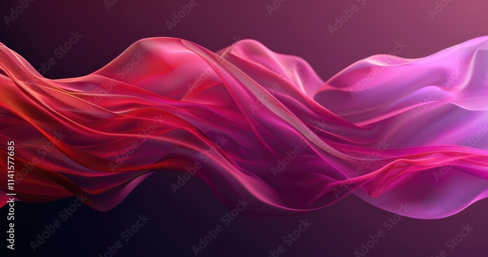 Poster abstract flowing waves in vibrant pink and purple hues create a dynamic visual effect.