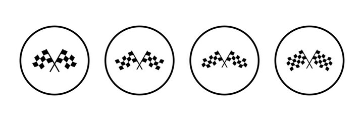 Race flag icon vector isolated on white background. Competition sport flag line vector icon. Racing flag. Start finish flag. Checkered. Start
