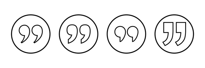 Quote icon vector isolated on white background. Quote sign icon. Quotation mark symbol.