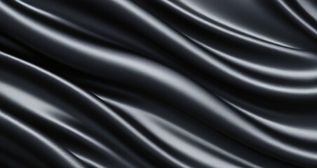 Fototapeta premium Smooth Elegant Black Silk Satin Fabric Background