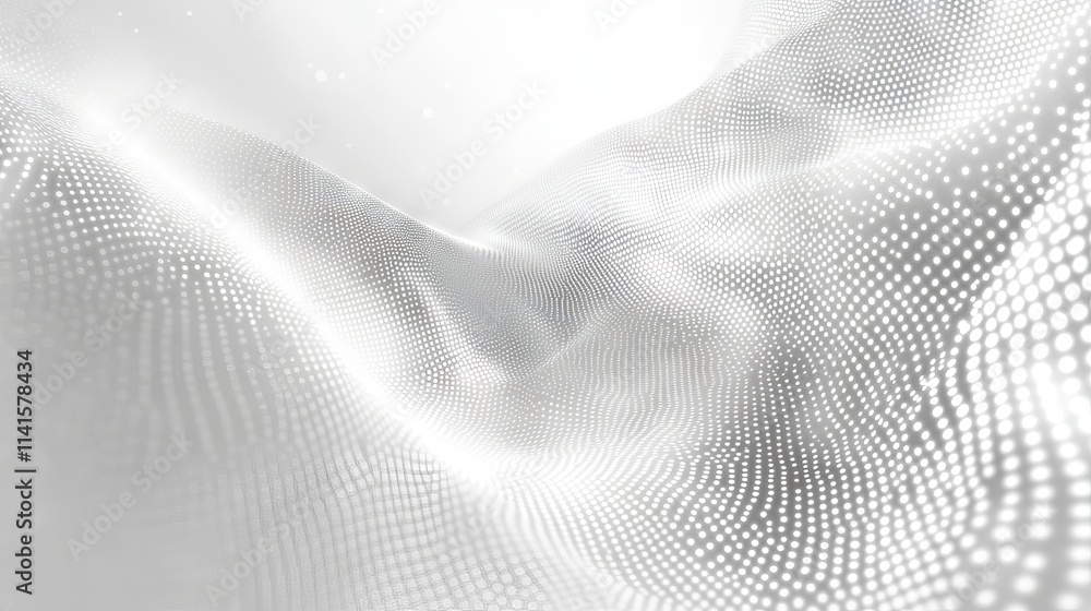 Poster abstract space design concept with white light on grey background in halftone style