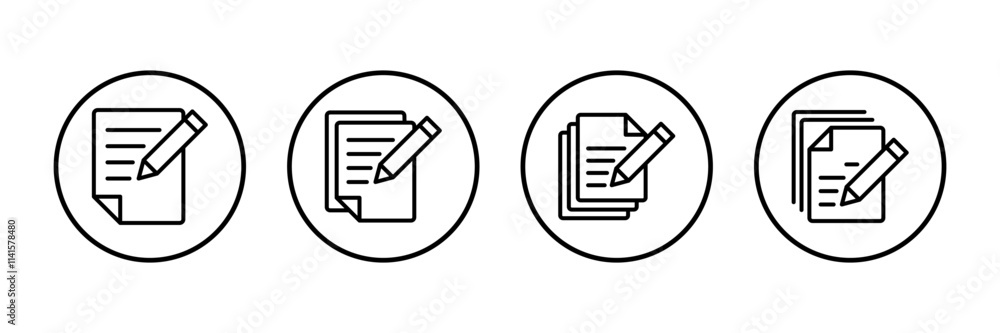 Poster note icon vector isolated on white background. taking note icon vector. edit line icon. document wri