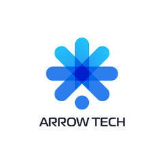 Modern arrow logo with a technological feel