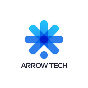 Modern arrow logo with a technological feel
