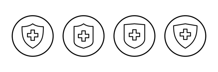 Fototapeta premium Health insurance icon vector isolated on white background. Insurance health document icon