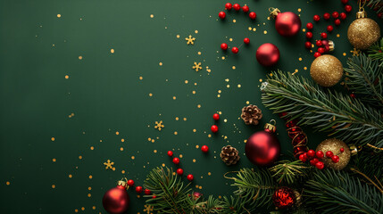 Merry Christmas theme, Christmas tree, banner，Close up of decorative christmas tree	
