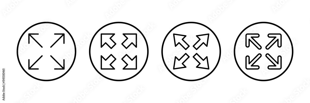 Poster fullscreen icon vector isolated on white background. expand to full screen icon. fullscreen sign ico