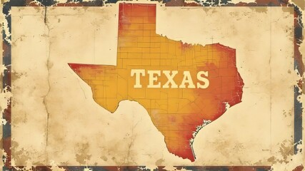 Texas grunge, retro map, distressed illustration.  Gritty, vintage vibes.