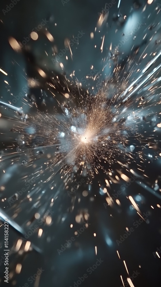 Aufkleber spark explosion with dynamic light effects and