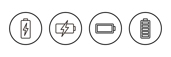 battery icon vector isolated on white background. Battery vector icon. battery charge level. battery charging icon