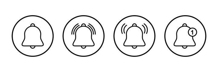 Bell Icon vector isolated on white background. Notification symbol. Bell vector icon