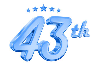 43 Year Anniversary Blue Number