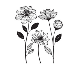 flower icon Line art vector