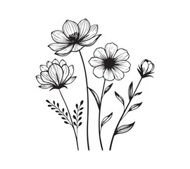 flower icon Line art vector