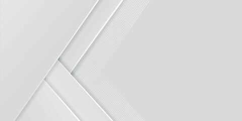 Panoramic geometric shapes on abstract white background