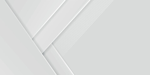 Panoramic geometric shapes on abstract white background