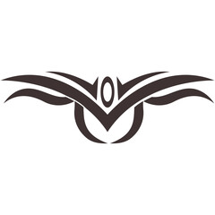 Tribal Tattoo Shape in Black Color Design. Vector Illustration on White Background