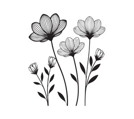flower icon Line art vector