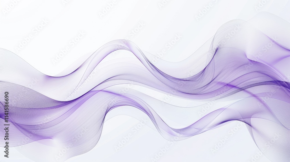 Poster abstract purple waves creating a smooth, flowing design for artistic or digital use.