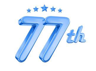 77 Year Anniversary Blue Number