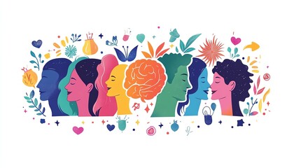 Fototapeta premium Mental health awareness on World Mental Health Day