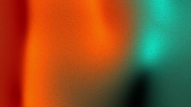 Abstract orange and green liquid wavy shapes futuristic grainy background. Seamless looping glowing retro waves grunge 4k motion