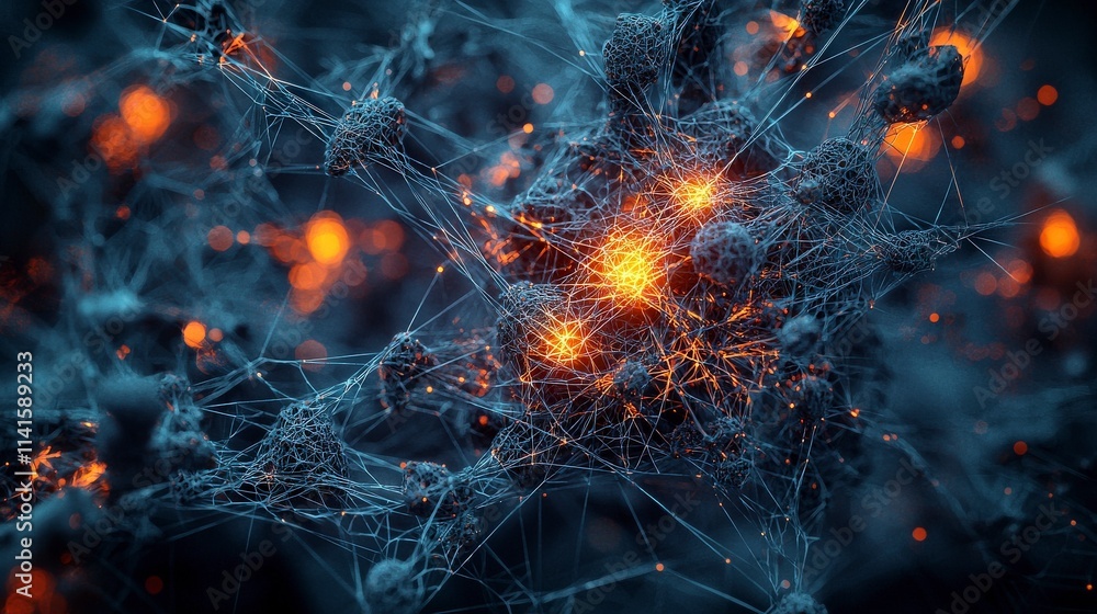 Poster illuminating connections a glowing web of time moments in digital space abstract environment concept