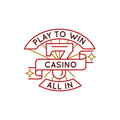 Simple Logo with Casino Play to Win Icon, representing wealth and high stake gambling. For casino, gaming, and financial themes in apps and websites. Vector illustration