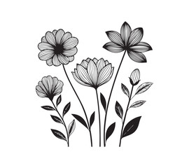 flower icon Line art vector