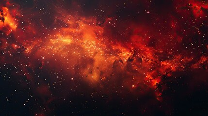 Fototapeta premium A vibrant cosmic scene showcasing swirling gases and stars in a deep space environment.