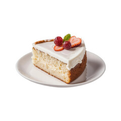 piece of an empty cake, isolated on transparent background. Ideal for customizable cake and design projects.