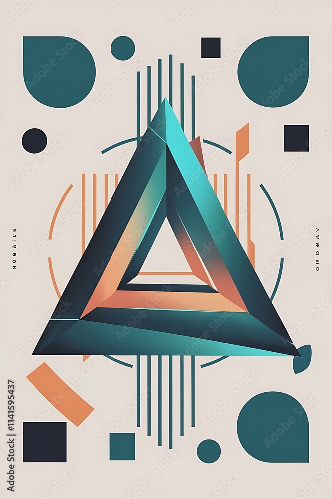 Poster 3d triangular vector minimal abstract background design abstract poster geometric design vector illu