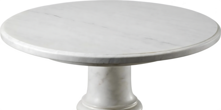 white marble stone table top isolated on  white background PNG.AI GENERATED