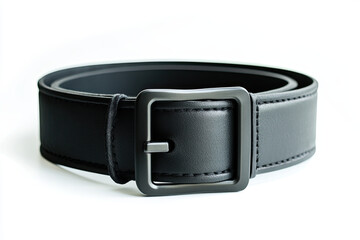 Weightlifting belt with a strong buckle on a white background