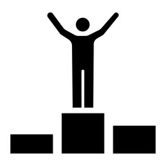 Business and motivation icon on glyph style.