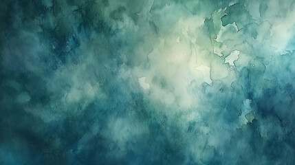 Obraz premium Abstract Watercolor Art in Aquamarine and Teal, Featuring Subtle Transitions for Elegant Design Projects.
