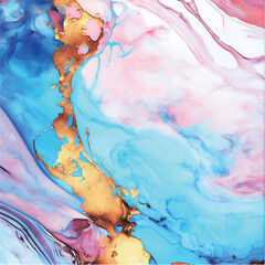 Fototapeta premium Multicolor brushed marbled surface. Abstract colorful illustration. Texture of marble.