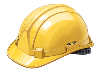  yellow safety construction helmet isolated on  white background PNG.AI GENERATED