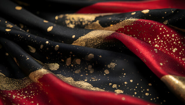 Red Black Gold Fabric Texture Abstract Background Illustration