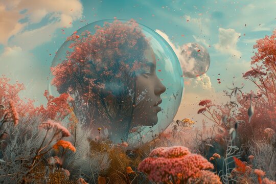 Surraeu truaaaute tatt uueuueu eaer ate aeearrtu urutt, A surreal representation conveying the dream-like nature of an ASMR podcast