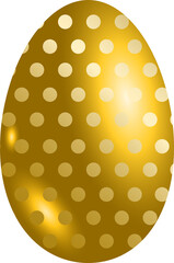 Golden egg cartoon illustration with beautiful dot pattern, perfect for Easter.