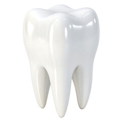  3d single white tooth isolated on  white background PNG.AI GENERATED