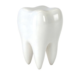  3d single white tooth isolated on  white background PNG.AI GENERATED