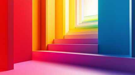 Fototapeta premium Bright and Bold Rainbow Gradient Transitioning Through All Colors for Playful and Vibrant Visuals.