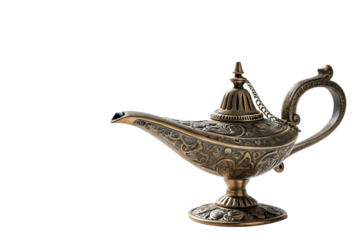  a purple lamp with a blue flame is blowing smoke isolated on  white background PNG.AI GENERATED