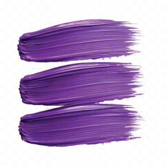 3d Realistic different colour paint brush strokes isolated on white background